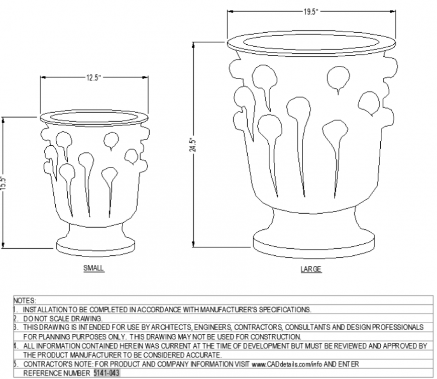 The mud designed pot plan with detailed dwg file.