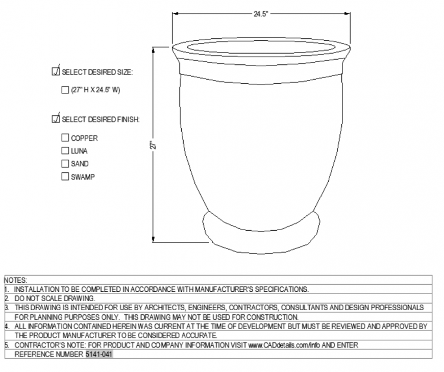 The mud pot designed plan with detail dwg file.
