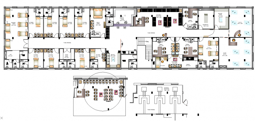 The office plan with detail dwg file.