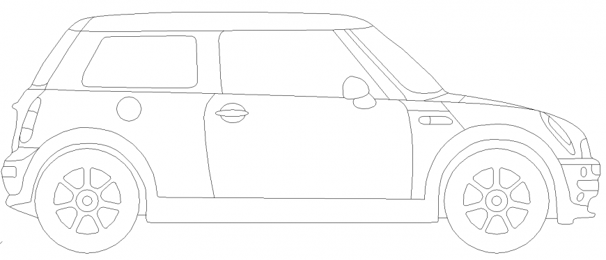The open car plan with detail dwg file.
