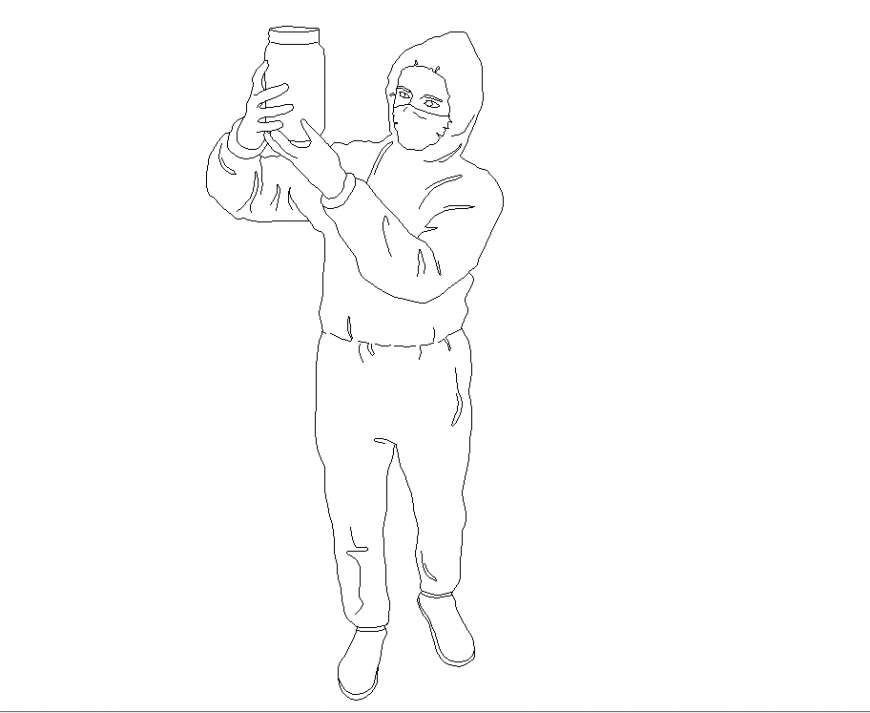 The people plan with detailing dwg file.