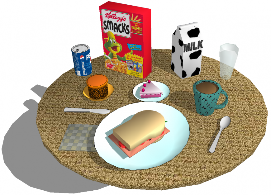 The picnic food plan detail dwg file.