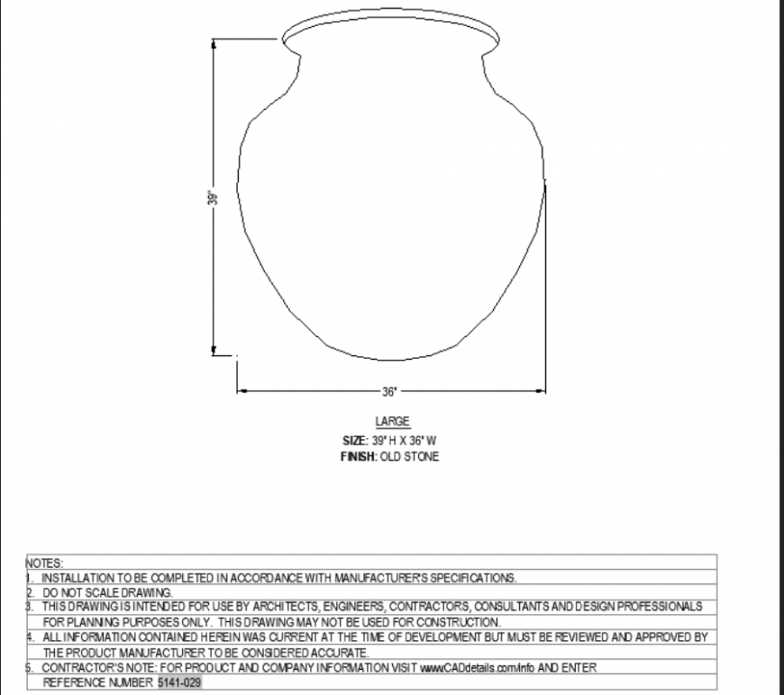 The plain mud pot detail dwg file.