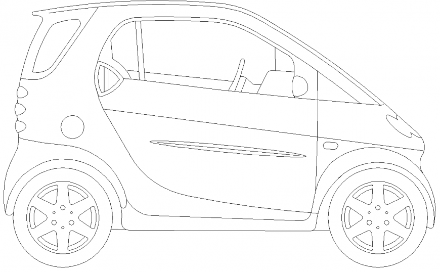 The plan of a car with the detail  dwg file.