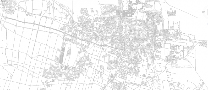 The plan of a town detailing dwg file.