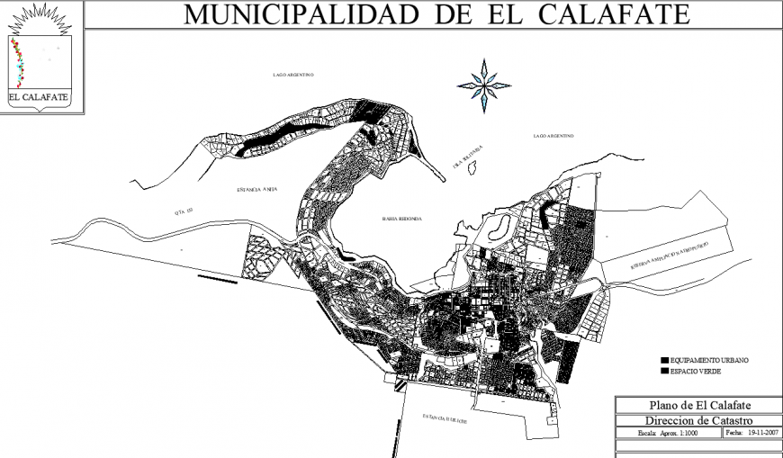 The plan of a town with detail dwg file.