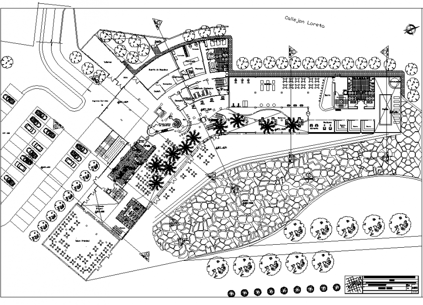 The plan of a town with the detailing of dwg file.