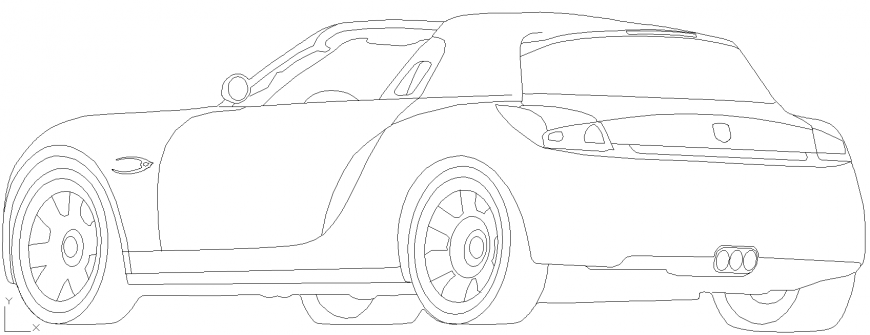 The plan of a vehicles car with a detailing dwg file.