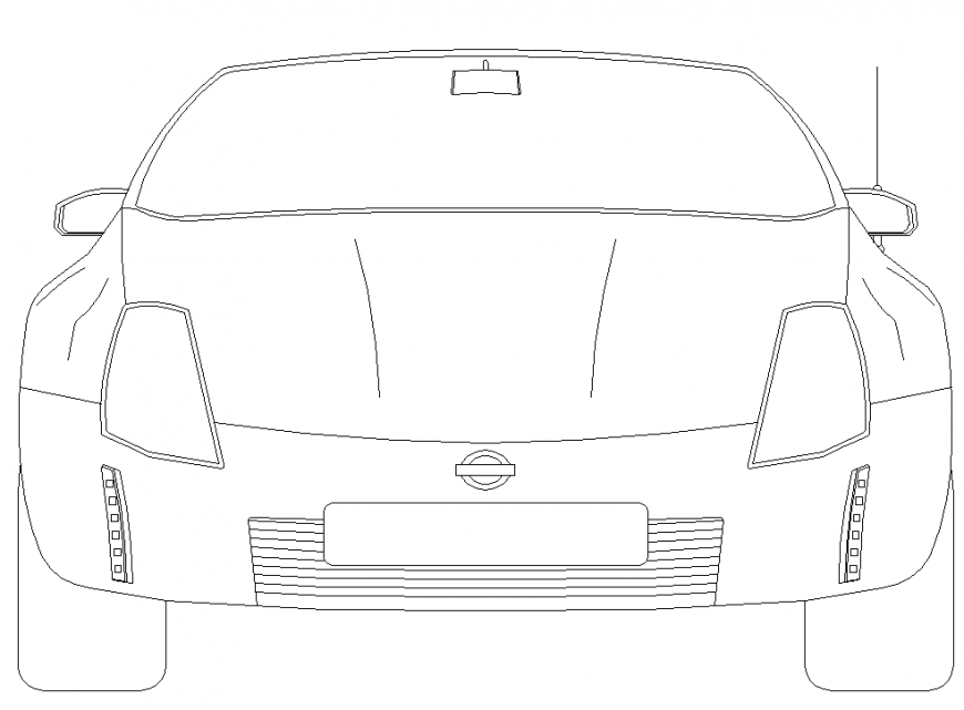 The plan of a vehicles car with a details dwg file.
