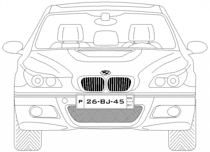The plan of a vehicles car with detail dwg file.