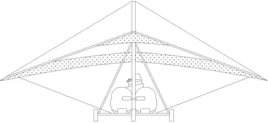 The plan of an air-plane with detail dwg file.