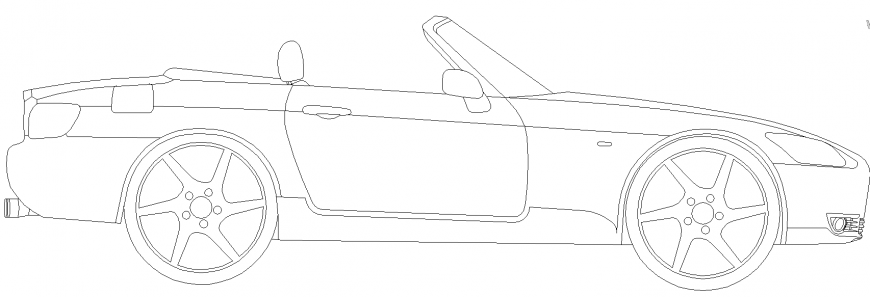 The plan of an open car with detail dwg file.