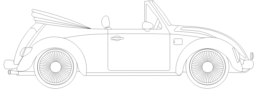The plan of an open car with the detail dwg file.