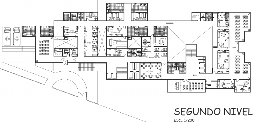 The plan of cafeteria detail dwg file.