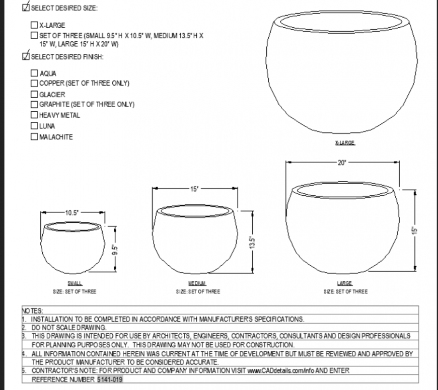 The plantation pot plan with detailed dwg file.