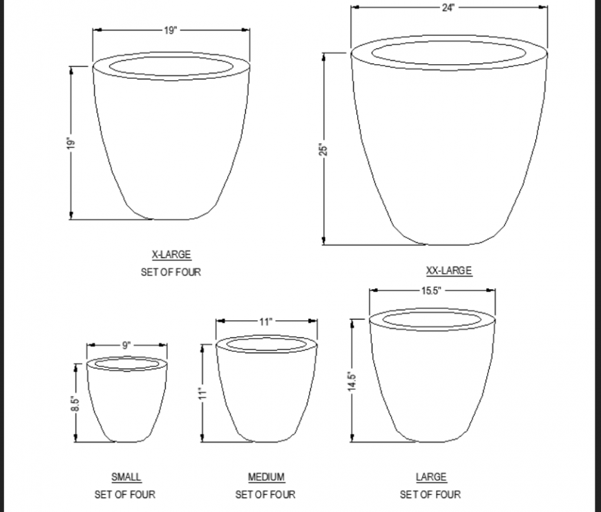 The pot plan with desired detailing dwg file.