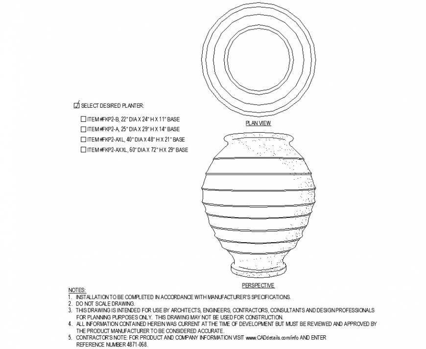 The pot plan with many layers with detail dwg file