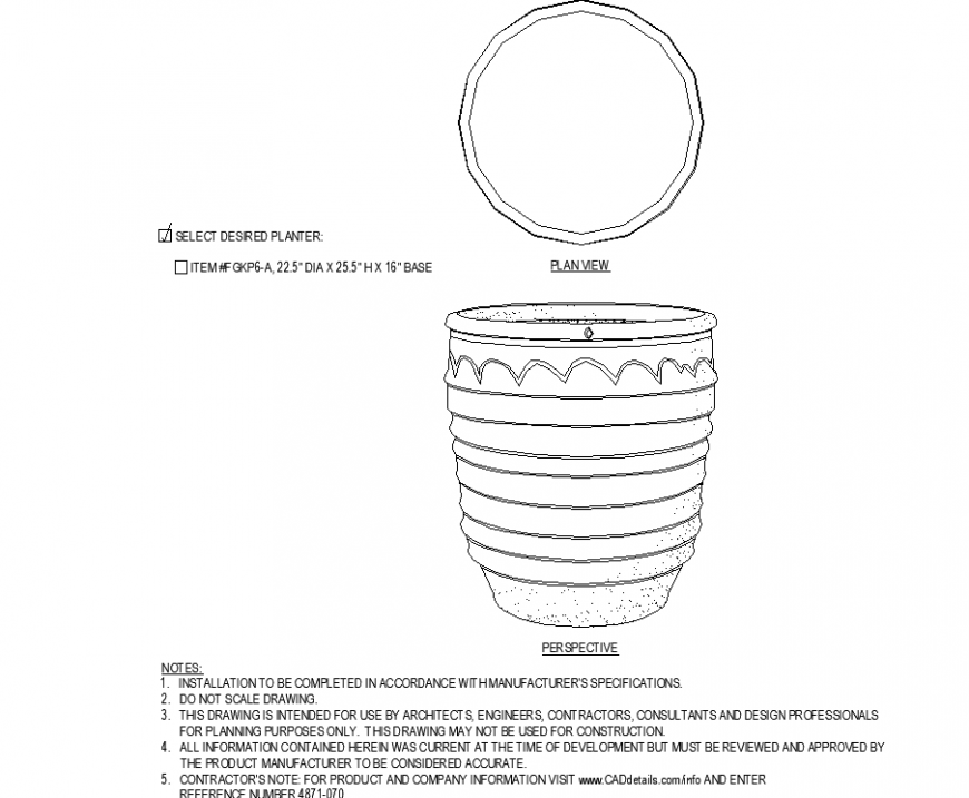 The pot plan with many layers with detailed dwg file.