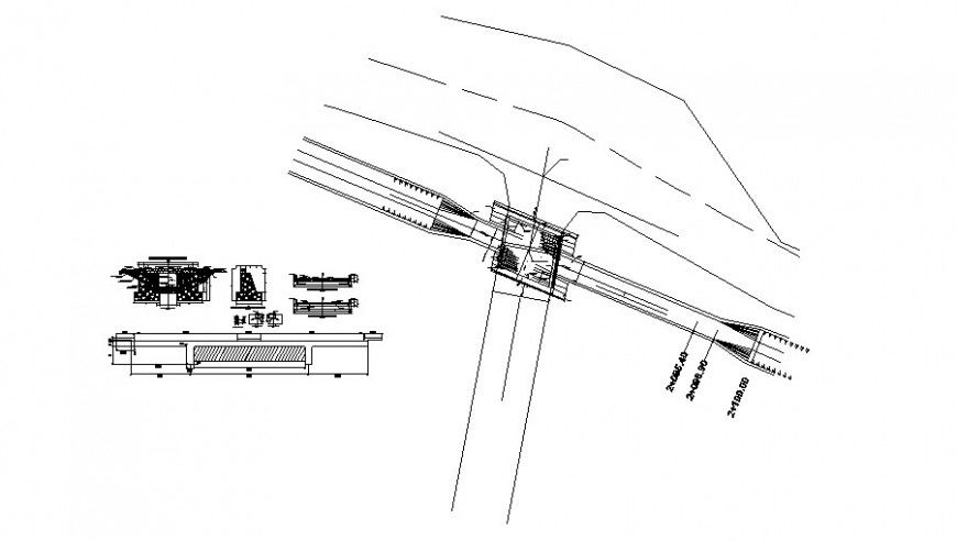The road overbridge details 2d drawing in autocad