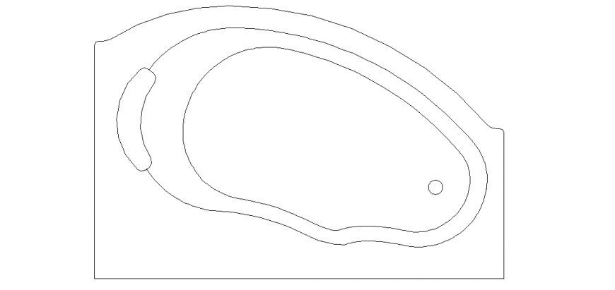 The simple design of wash tub with a view of bathroom design dwg file