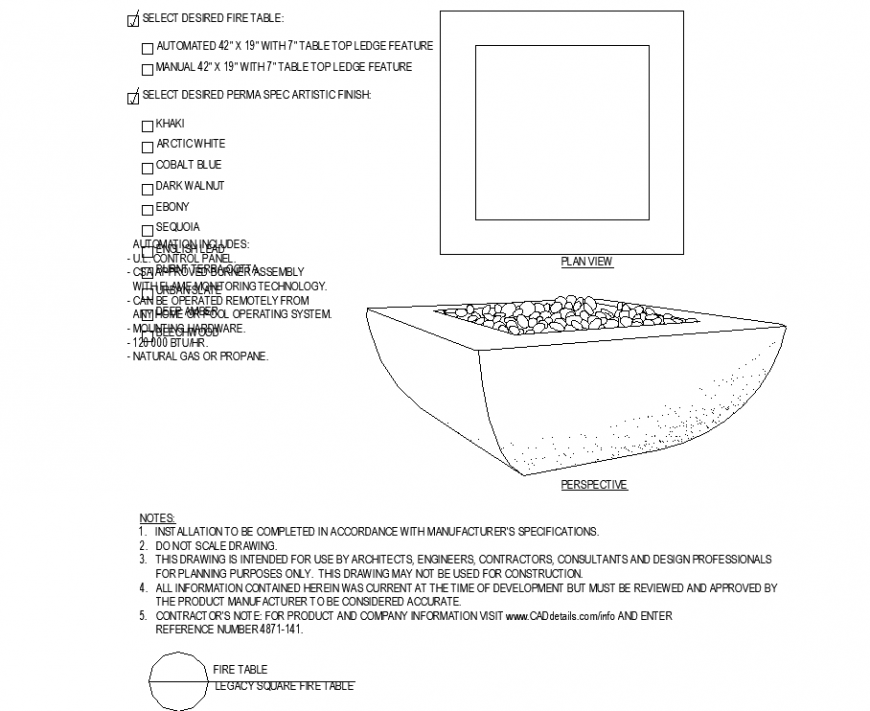 The square shape pot plan detail dwg file.