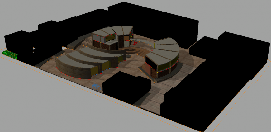 The stadium plan detail dwg file.
