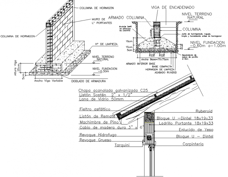 The structural plan with detailing dwg file.