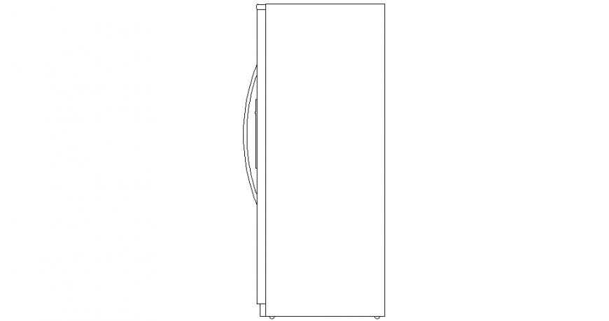 The symbolic view of a refrigerator in design dwg file