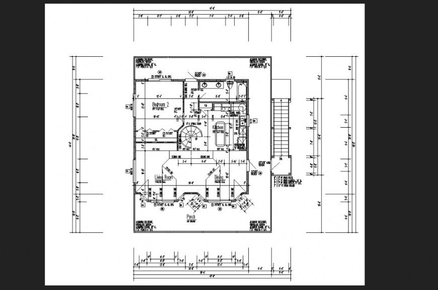 The top view house plan with detail dwg file.