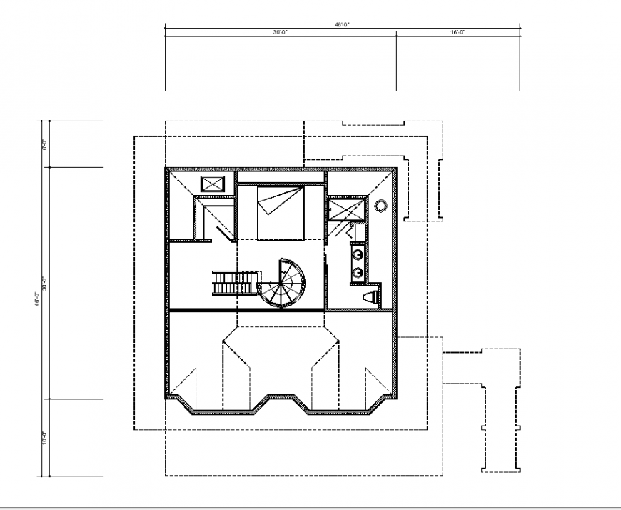 The top view house plan with the detail dwg file.