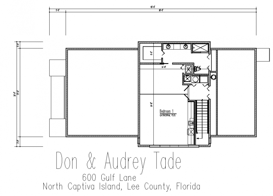 The top view house plan with the detailing dwg file.