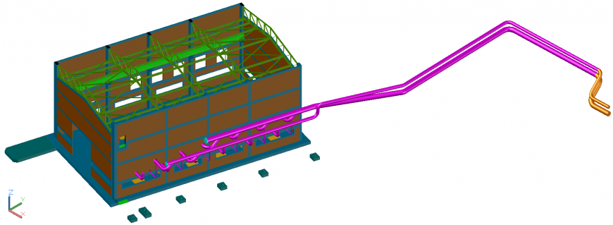The top view of factory plant dwg file.