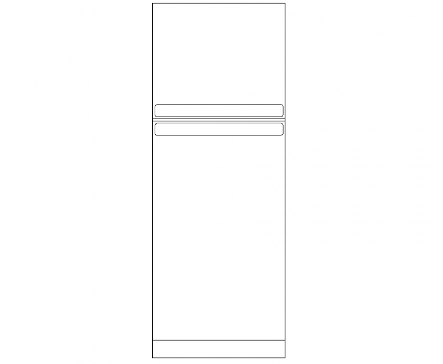 The top view of fridge plan with detail dwg file.