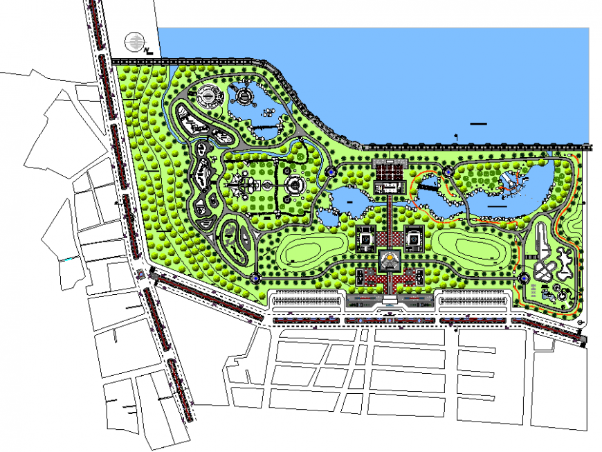 The town plan with a detailing dwg file.