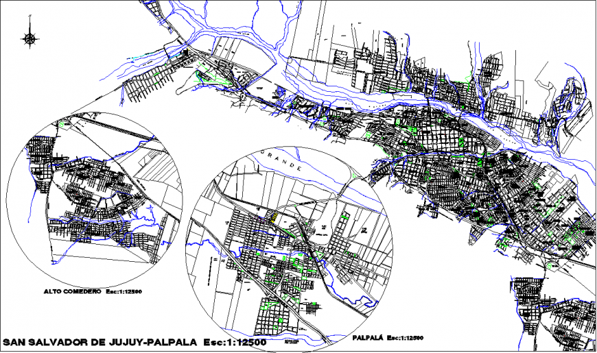 The town plan with detail dwg file.