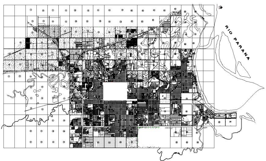 The town plan with detailing dwg file.