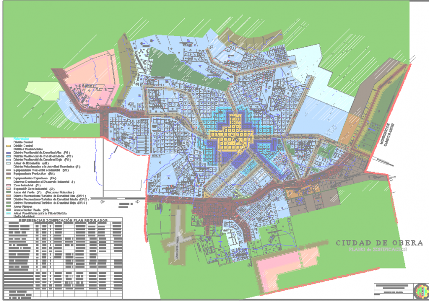 The town plan with the detailing dwg file.