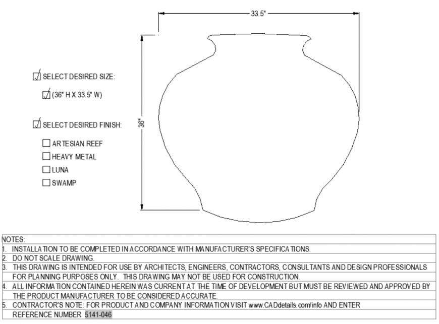 The traditional pot plan detail dwg file.