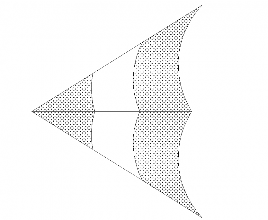 The triangle air-plane plan detailing  dwg file.