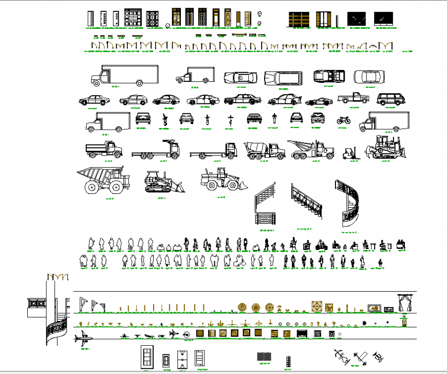 The vehicles plan with detail dwg file.