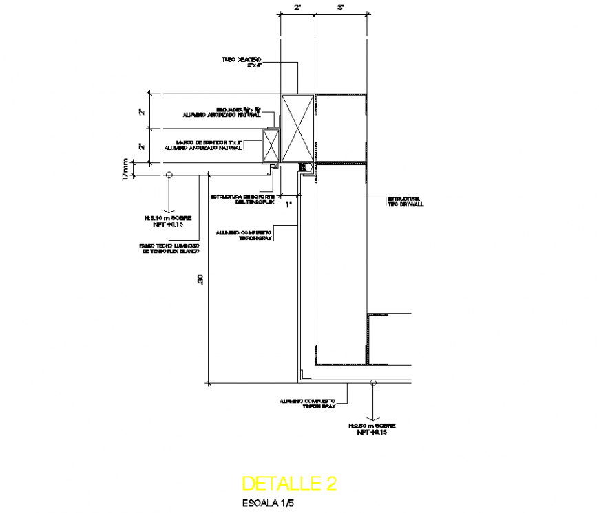 The Wall section plan detail dwg file