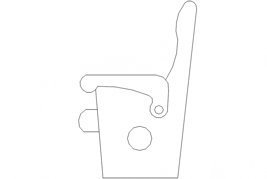 Theater adjustable chair elevation block cad drawing details dwg file