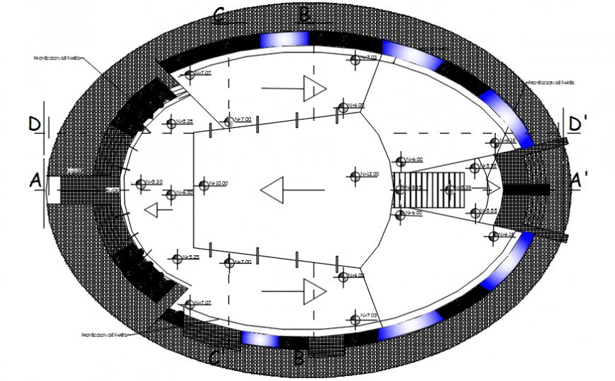 Theater first floor framing plan structure drawing details dwg file