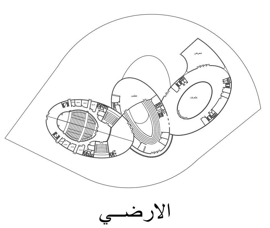 the ground floor plan of a shopping mall in AutoCAD, dwg file.