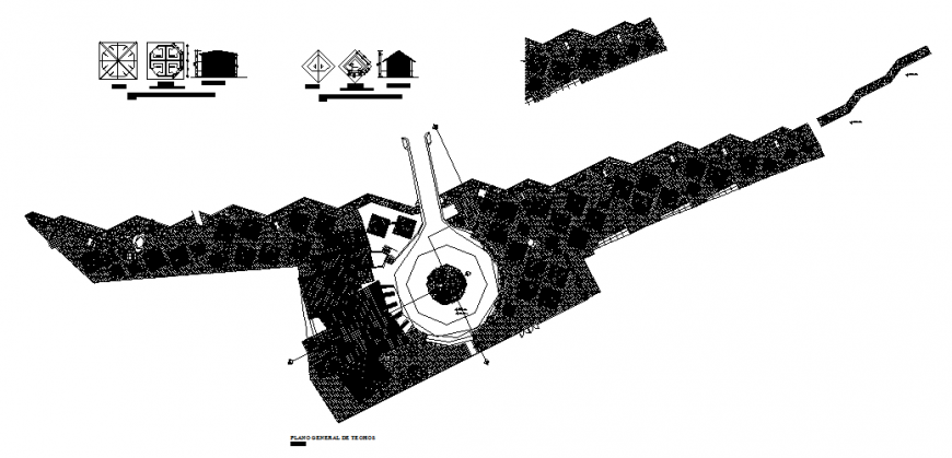 Theme park landscaping design and structure details dwg file