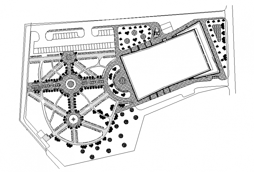 Theme park landscaping structure and design details dwg file