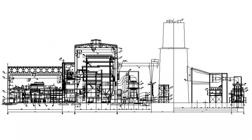 Thermal power station drawing in AutoCAD software
