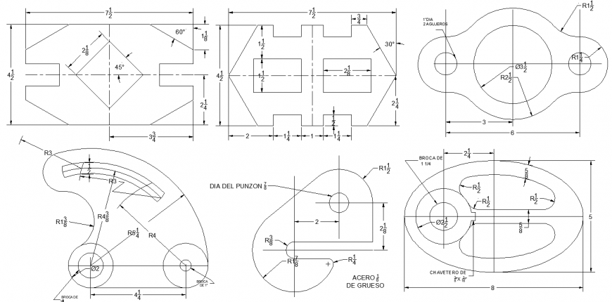 Thickness gauge plan detail dwg file.