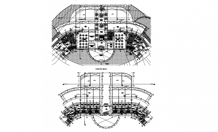 Third and fourth floor distribution plan cad drawing details dwg file