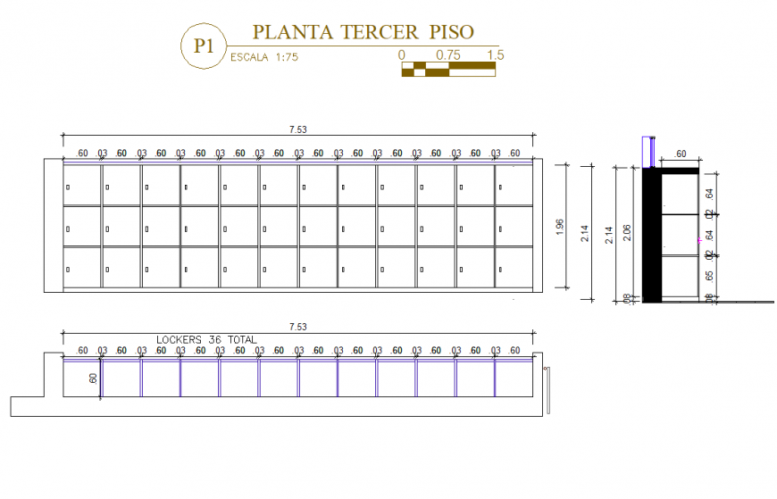 Third floor cub board plan detail dwg file